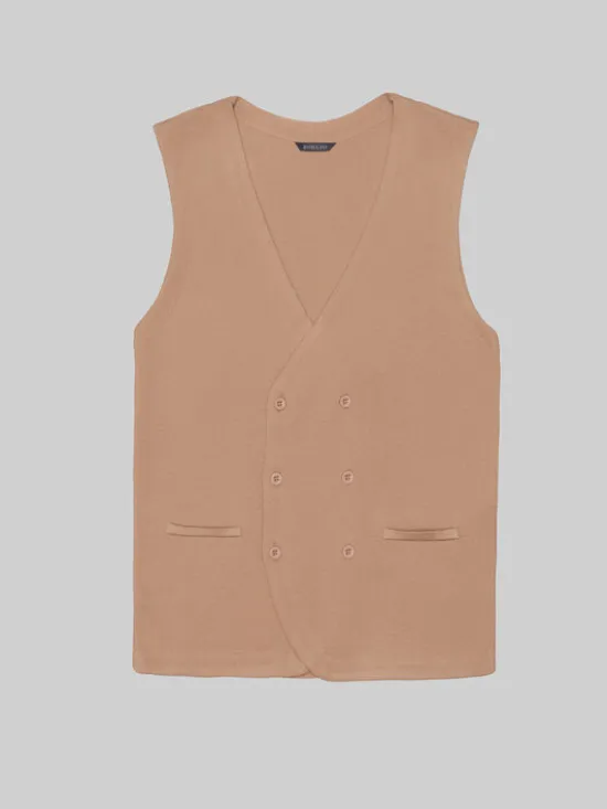 Borgio Kamizelka gussola Beżowy Slim Fit