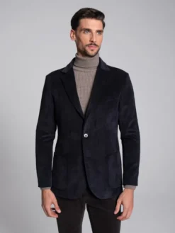 Borgio Marynarka alluvioni Czarny Slim Fit