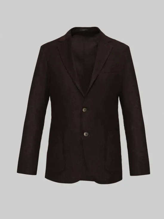 Borgio Marynarka almenno Brązowy Slim Fit