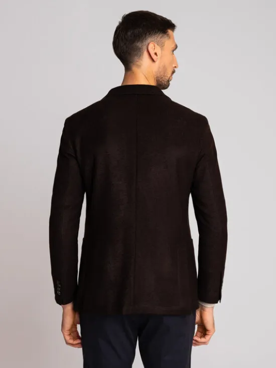 Borgio Marynarka almenno Brązowy Slim Fit