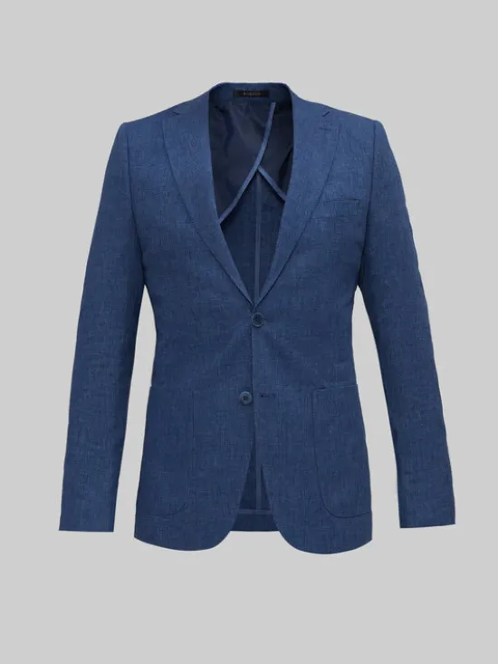Borgio Marynarka almese Niebieski Slim Fit