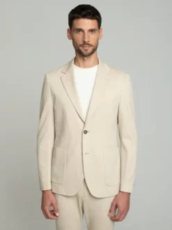 Borgio Marynarka cintano Beżowy Slim Fit