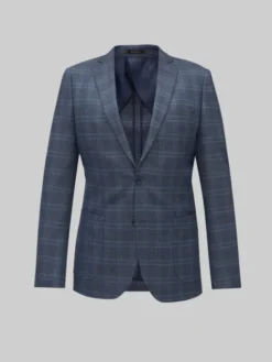 Borgio Marynarka plati Szary Slim Fit