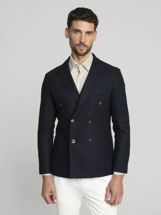 Borgio Marynarka sommariva_g Granatowy Slim Fit