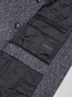 Borgio Płaszcz wełniany rivara_g1 Granatowy Slim Fit