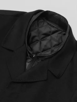 Borgio Płaszcz wełniany sferro Czarny Slim Fit