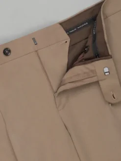 Borgio Spodnie garniturowe lido_khaki Khaki Slim Fit