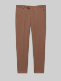 Borgio Spodnie garniturowe monticiano_br Brązowy Slim Fit