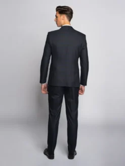 Borgio Spodnie garniturowe naro Granatowy Slim Fit