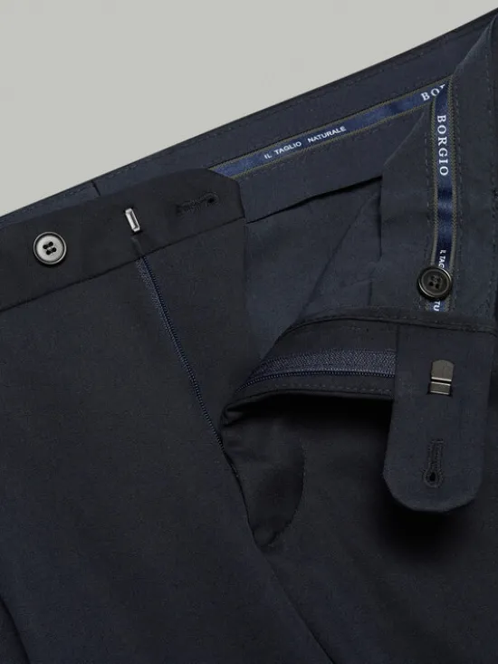 Borgio Spodnie garniturowe turro Granatowy Super Slim Fit