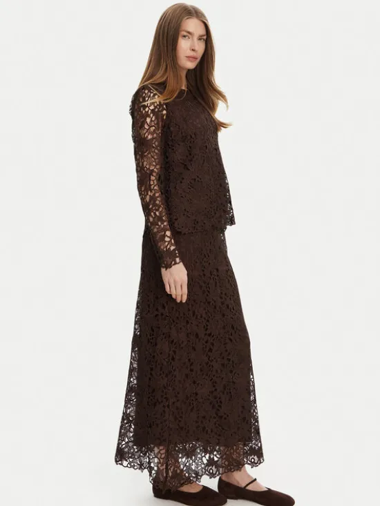 Bruuns Bazaar Spódnica midi Sago Joanelle BBW4518 Brązowy Regular Fit