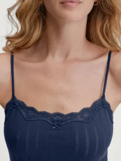 Calida Koszulka piżamowa 10092 Granatowy Slim Fit