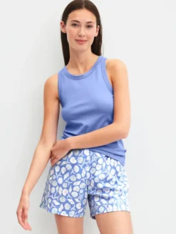 Calida Koszulka piżamowa 12829 Niebieski Regular Fit