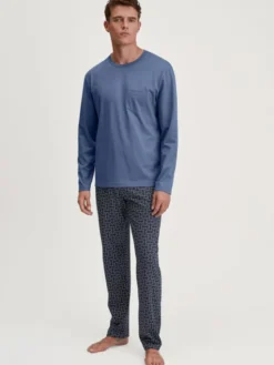Calida Piżama 47387 Niebieski Regular Fit