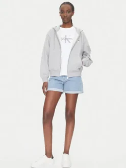 Calvin Klein Jeans Bluza Monologo LV047B270G Szary Regular Fit