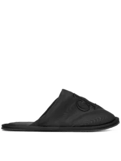 Calvin Klein Jeans Kapcie Slipper Satin Moire YW0YW02053 Czarny