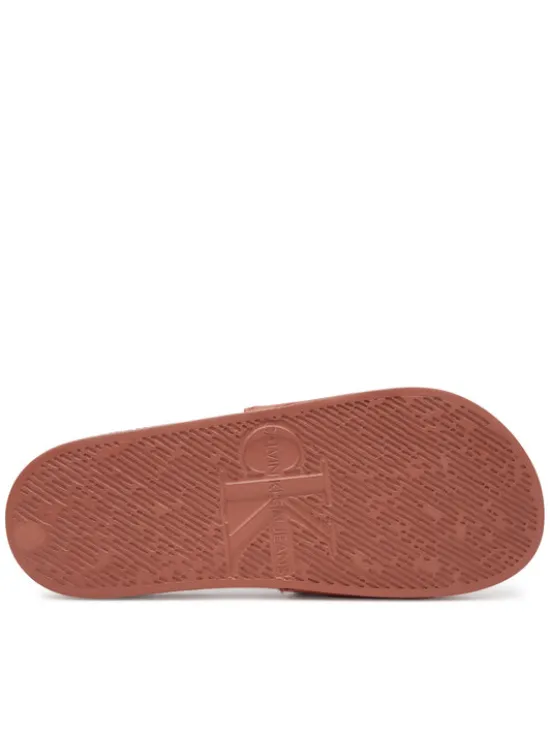 Calvin Klein Jeans Klapki Slide Monogram Hardware YW0YW01713 Koralowy