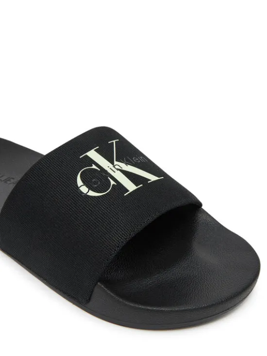 Calvin Klein Jeans Klapki Slide Monologo Cv YM0YM01367 Czarny
