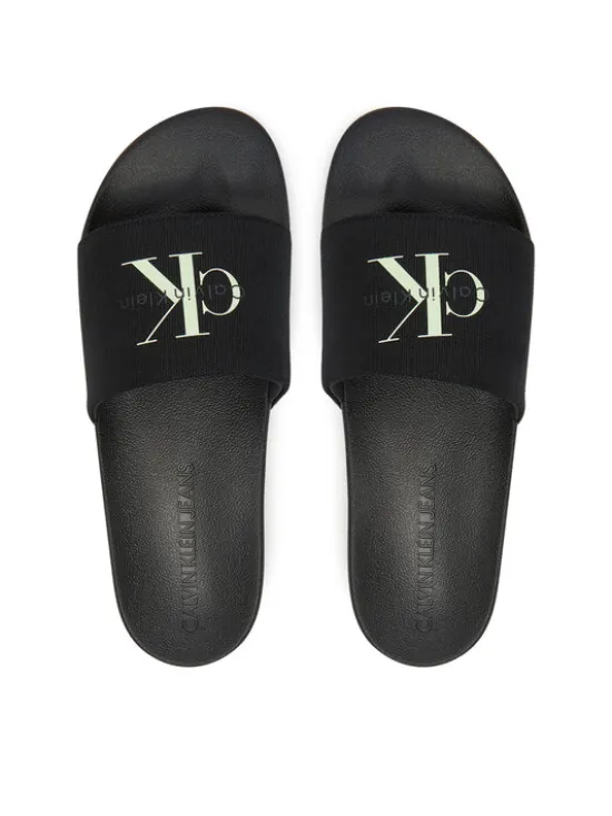 Calvin Klein Jeans Klapki Slide Monologo Cv YM0YM01367 Czarny