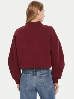 Calvin Klein Jeans Kurtka bomber LV047C524G Bordowy Oversize