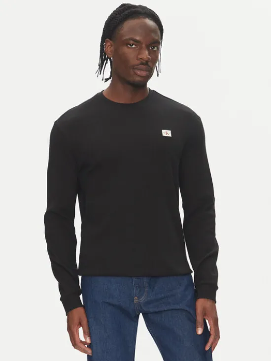 Calvin Klein Jeans Longsleeve LV040EM217 Czarny Regular Fit