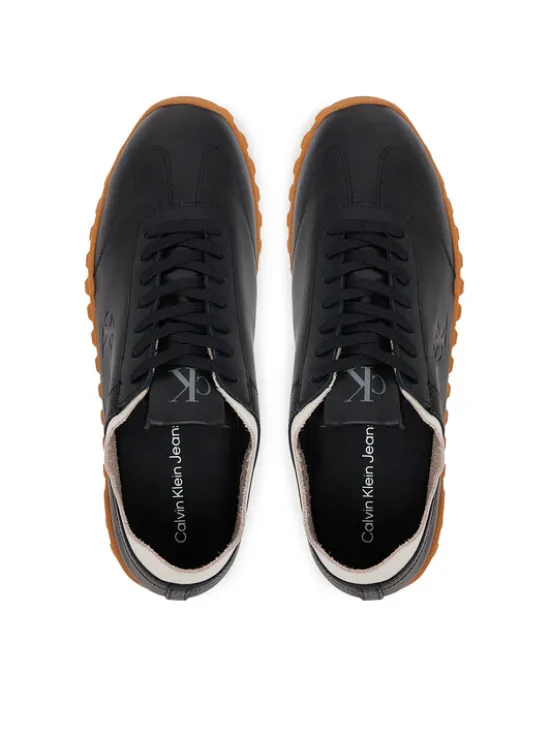 Calvin Klein Jeans Sneakersy Low Profile Runner Mg Lth Mix YW0YW01847 Czarny