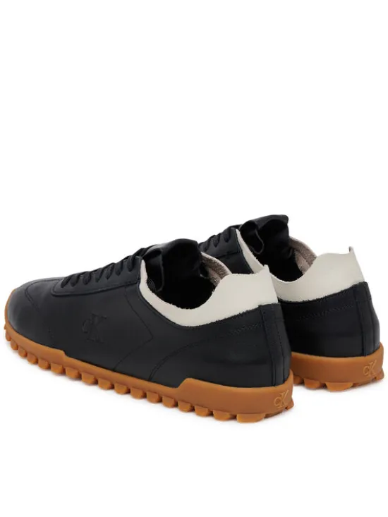 Calvin Klein Jeans Sneakersy Low Profile Runner Mg Lth Mix YW0YW01847 Czarny