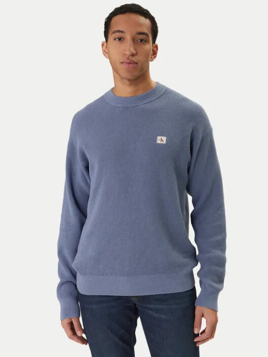 Calvin Klein Jeans Sweter LV04RD313G Niebieski Regular Fit