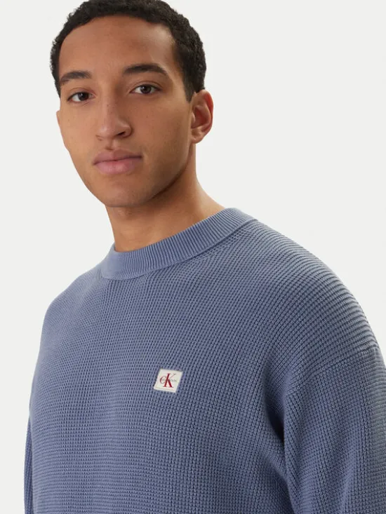 Calvin Klein Jeans Sweter LV04RD313G Niebieski Regular Fit