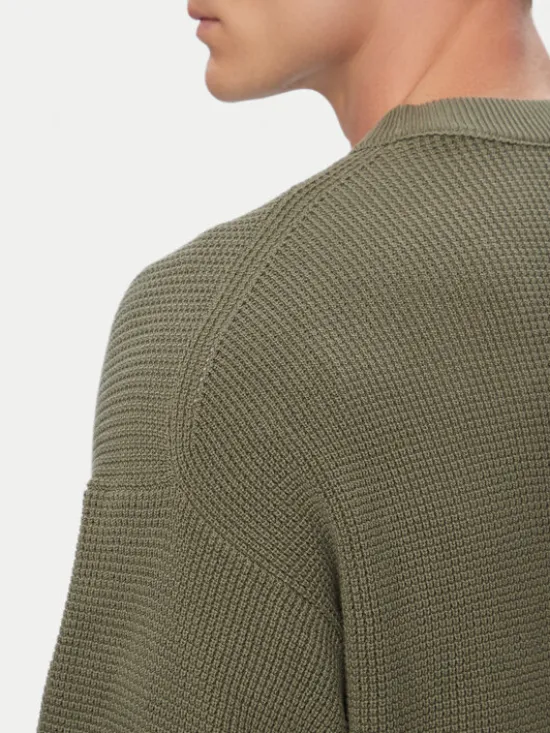 Calvin Klein Jeans Sweter LV04RD313G Zielony ciemny Regular Fit