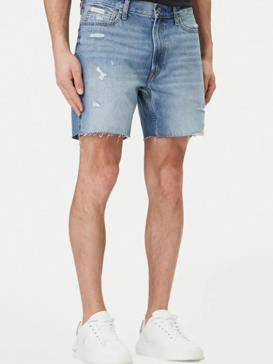 Calvin Klein Jeans Szorty jeansowe LV04RF790G Niebieski Slim Fit