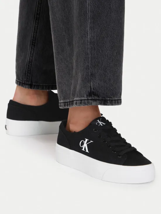 Calvin Klein Jeans Tenisówki Vulc Flatform Low Cv Mg YW0YW01763 Czarny