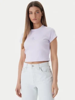 Calvin Klein Jeans T-Shirt LV047AB802 Różowy Regular Fit