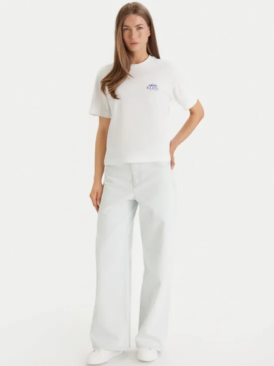 Calvin Klein Jeans T-Shirt LV047F801G Biały Boxy Fit