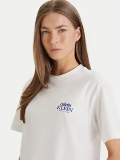 Calvin Klein Jeans T-Shirt LV047F801G Biały Boxy Fit