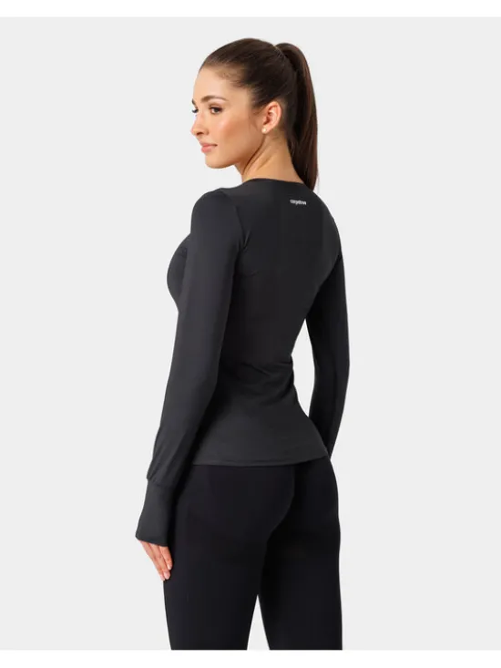 Carpatree Top Classic longsleeve Czarny Fitted Fit