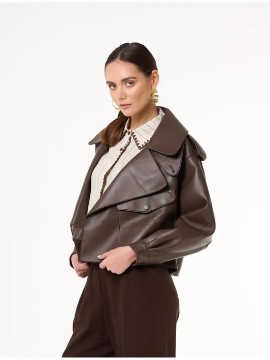 Castellani Ramoneska Ramoneska Josepha Brązowy Regular Fit