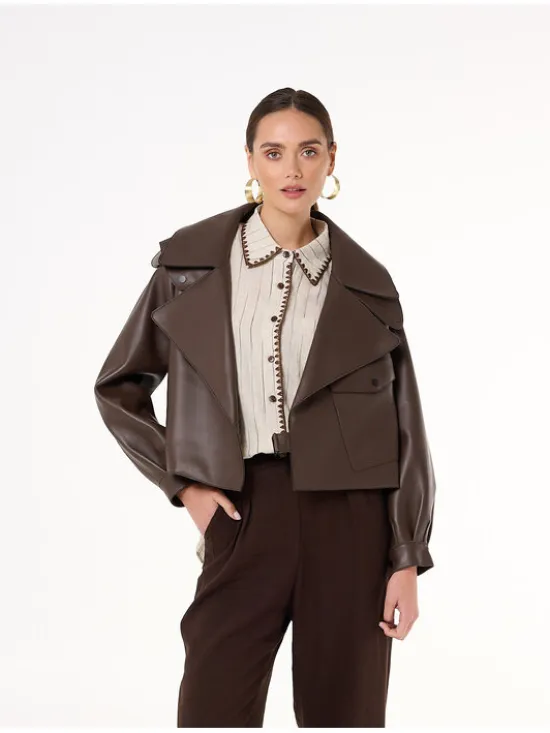 Castellani Ramoneska Ramoneska Josepha Brązowy Regular Fit