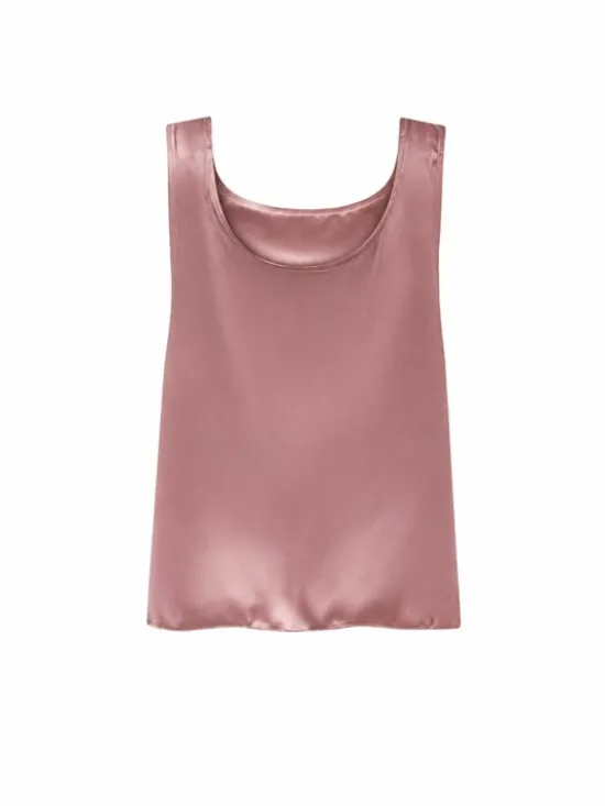 Cat&Cat Top jedwabny basic Różowy Regular Fit