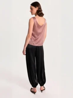 Cat&Cat Top jedwabny basic Różowy Regular Fit