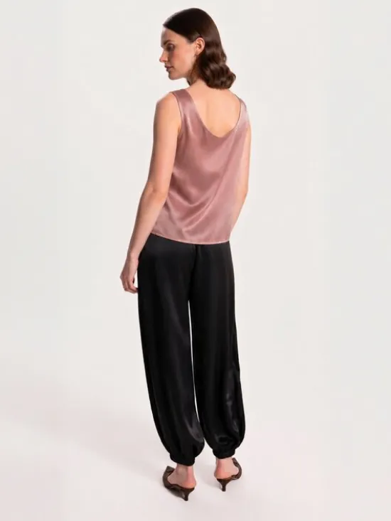 Cat&Cat Top jedwabny basic Różowy Regular Fit