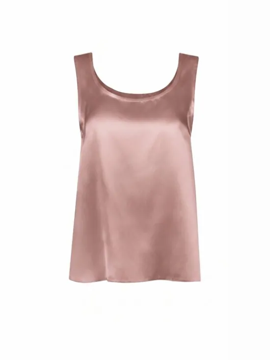 Cat&Cat Top jedwabny basic Różowy Regular Fit