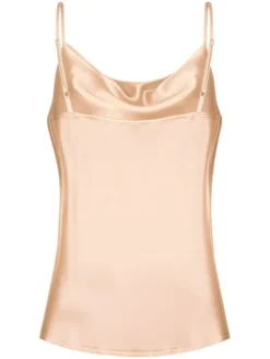 Cat&Cat Top jedwabny z dekoltem woda Beżowy Regular Fit