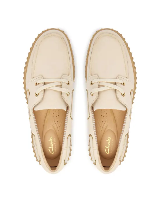 Clarks Półbuty Torhill Boat 26186302 Écru