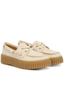 Clarks Półbuty Torhill Boat 26186302 Écru
