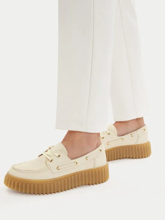 Clarks Półbuty Torhill Boat 26186302 Écru