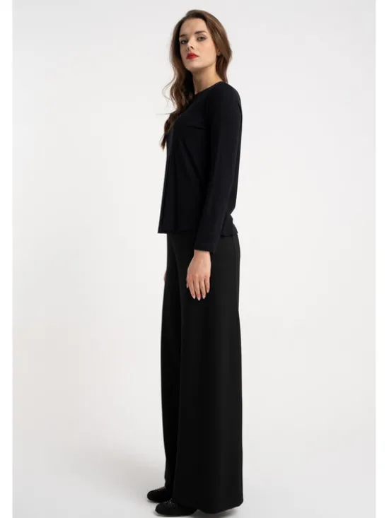 CLICK Bluzka 10-6962 Czarny Fitted Fit