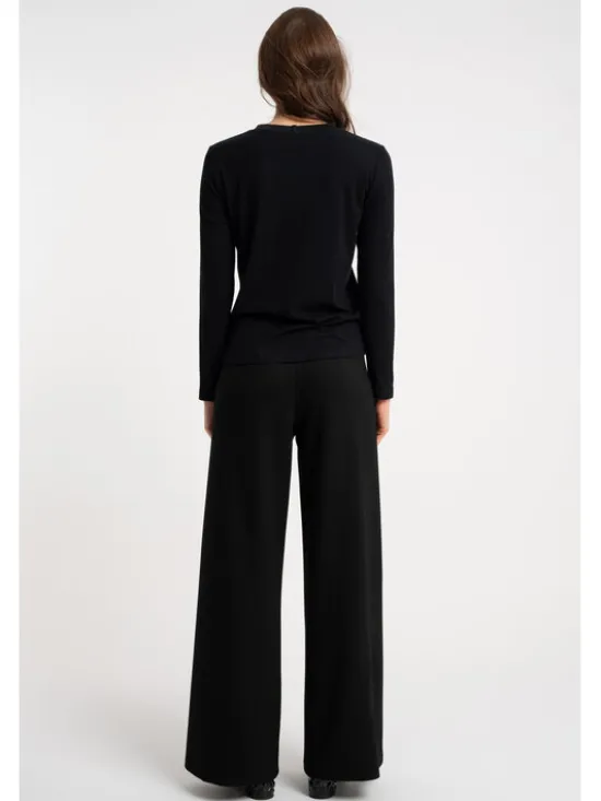 CLICK Bluzka 10-6962 Czarny Fitted Fit