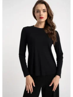 CLICK Bluzka 10-6962 Czarny Fitted Fit