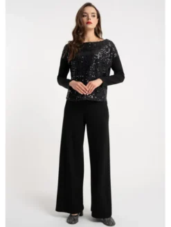 CLICK Bluzka 10-6967 Czarny Regular Fit